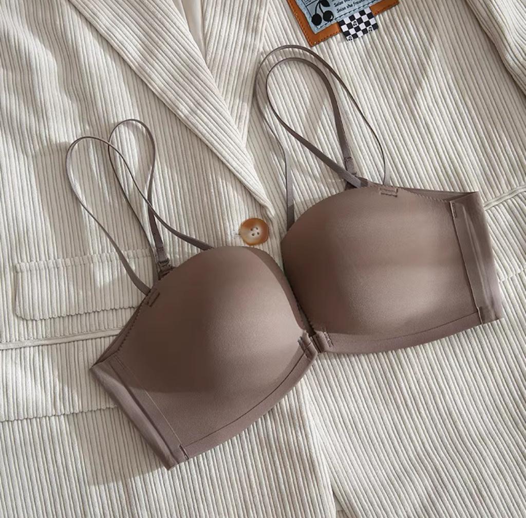 Light front buckle, beautiful back, four-corner cup underwear, women's seamless small breasts gather, close the secondary breasts, support the bra