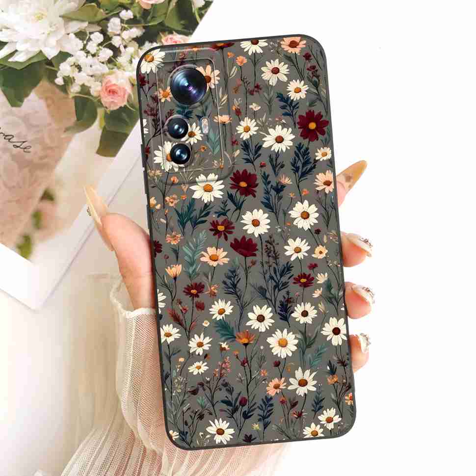 For Xiaomi Mi 12 Pro 2201122C Case Bright Flowers LOVE Silicone Soft Back Cover For Xiaomi MI12 PRO Mi 12S Pro 6.73" Phone Cases