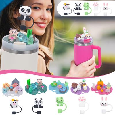 Аксессуары для крышек для чашек Charm, Аксессуары для чашек Charm 40 Oz с силиконовой крышкой-соломинкой для стеклянных чашек