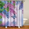 Floral Shower Curtain Spring Farmhouse Bathroom Curtain Waterproof Flowers Butterflies Leaves Bath Curtain with Hooks for Home Shower Bathtub