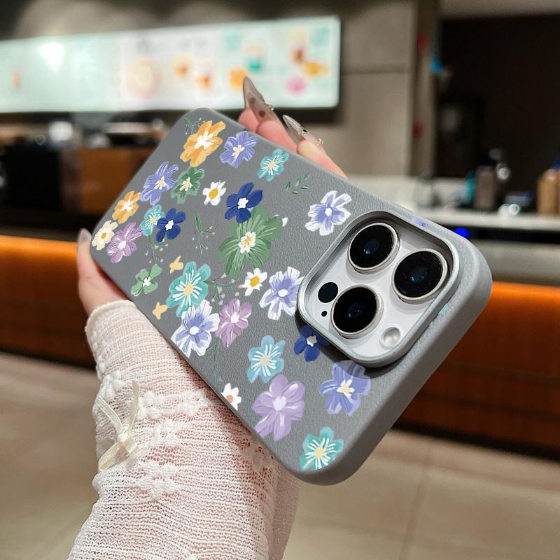 Матовый тонкий чехол для телефона с цветочным узором для iPhone 16 Pro Max 15 Plus 14 Pro 13 12 11 XS XR 8 7, защита линз, противоударный мягкий чехол из ТПУ