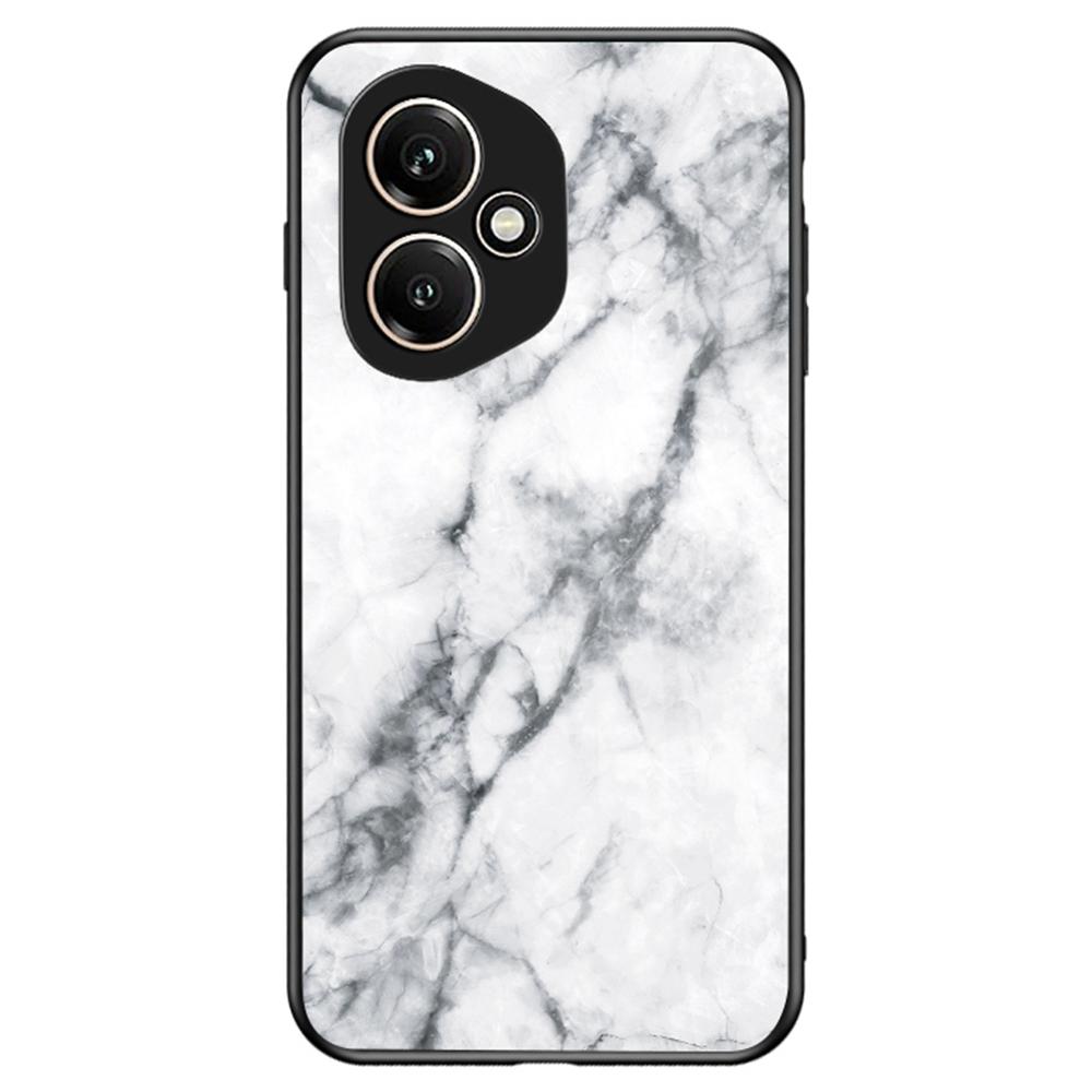 Для Honor 400 5G (Глобальный) Чехол Мраморный узор Закаленное стекло+ПК+ТПУ Защитная накладка для телефона
