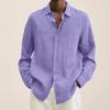 Designer Spring Summer Men's Casual Cotton Linen Solid Color Long Sleeve Shirts Loose Shirts