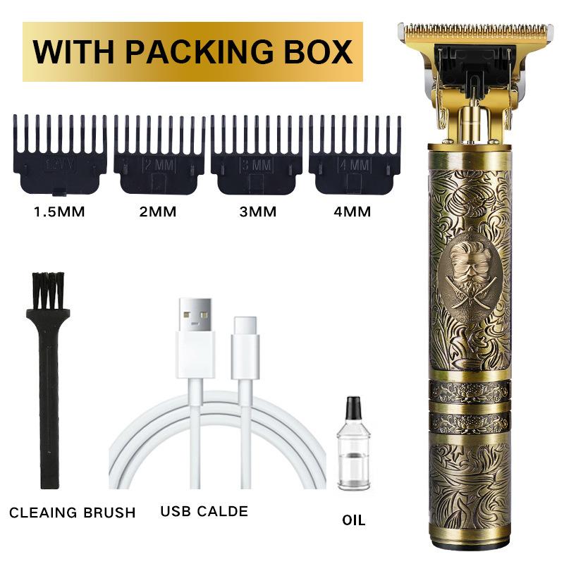 New Hair Clipper LCD Digital Display Household Hair Clipper Retro Oil Head Electric Clipper T9 Buddha Head Carving Small Clipper