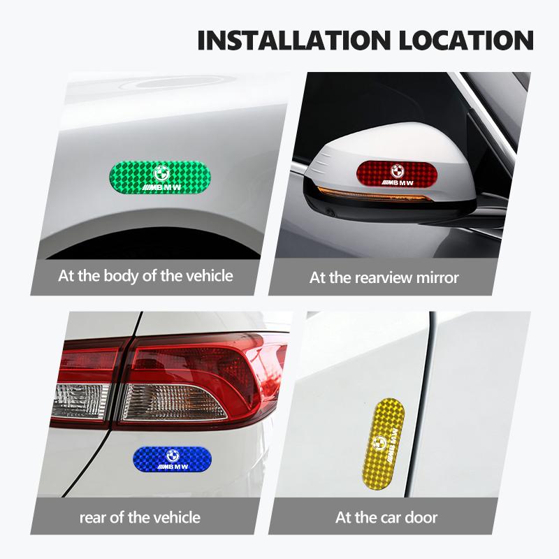 BROB8 Car Reflective Warning Stickers Night Visibility Protective Strip For BMW M 1 3 4 5 6 7 Series X1 X3 X4 X5 G20 G38 F48 E36 E39