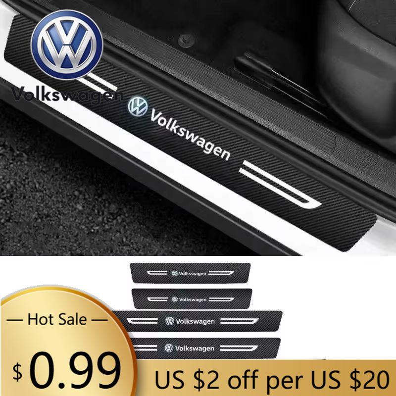 Для VOLKSWAGEN VW Углеродное волокно для Volkswagen Passat Tiguan Golf Bora Jetta Sharan Magotan T3 Защита дверей автомобиля Пороги Задний багажник