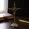 Винтажное Крестовое Украшение Дом для Полки Статуэтка Центральный Элемент Стола Статуи Антикварный Распятие Фигурка Металлические Настенные Украшения