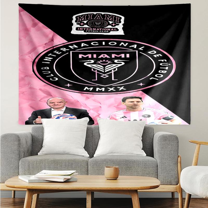 Inter Miami CF Tapestry for Bedroom Aesthetic Classroom Tapestries Wall Hanging for Living Room Dorm Office,Ideal Creative Gift