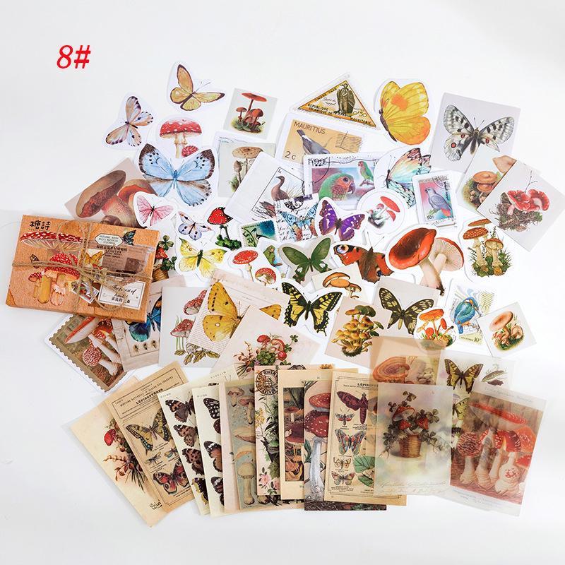 60 шт./компл. наклейки с несколькими вариантами упаковки, винтажные литературные растения, персонажи, украшения для рукописи «сделай сам», этикетка для скрапбукинга, дневник, журнал, планировщик