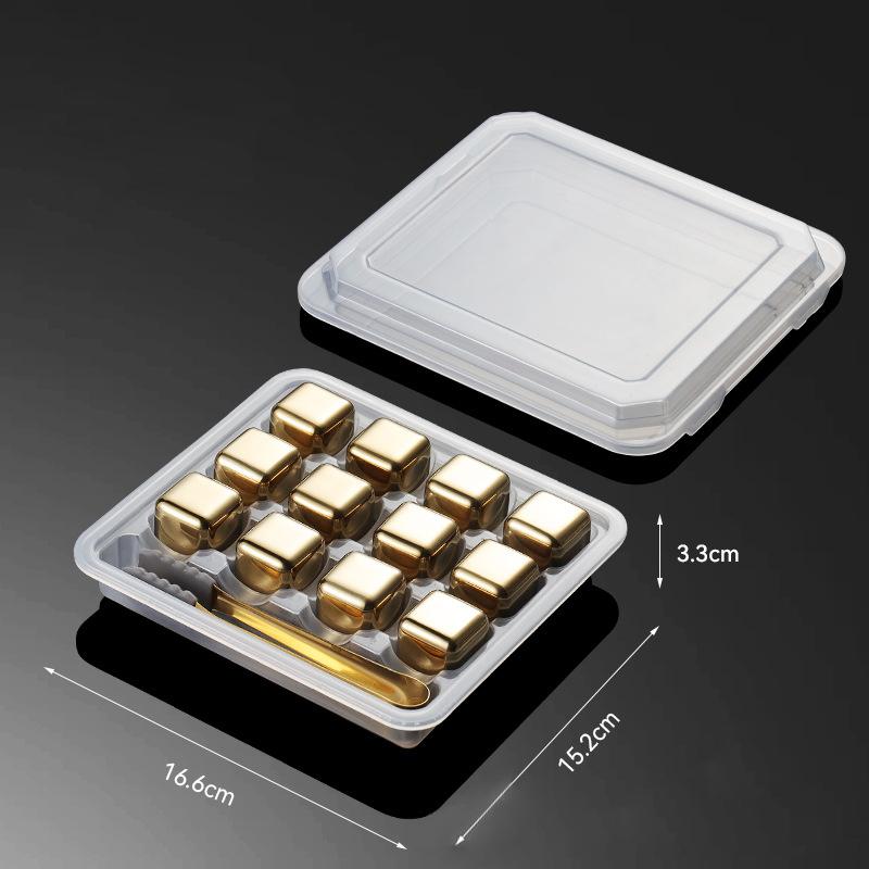 304 Stainless Steel Ice Cubes, Reusable Whiskey Stones, Dice Poker Pattern, Quick-Frozen Metal Ice Pellets, Beer Cooler Bar Tool