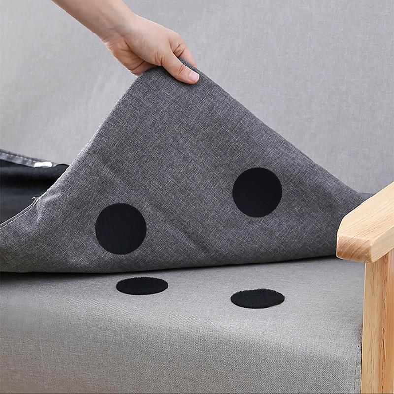 10pcs/set Non-marking Back Rubber Sofa Holder Multi-purpose Sheet Mat Non-slip Double-sided Magic Tape