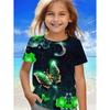 Children's clothing, women's clothing, summer short sleeved Kawaii butterfly printed girls' T-shirt, fashionable round neck children's clothing