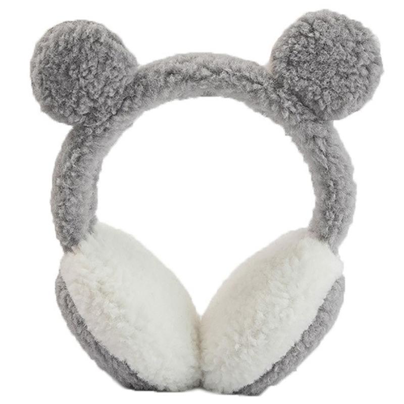 Милые плюшевые наушники с ушками медведя, детские зимние теплые наушники с изображением животных из мультфильмов, женские и мужские наушники с искусственным мехом, повязка на голову, защитные наушники