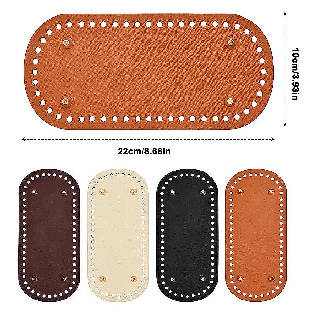 Oval Leather Crochet Bag Base - Hardened Handmade DIY Woven Bag Bottom Plate