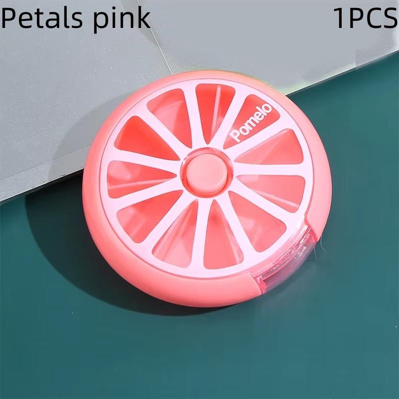 Seven Grid Round Medicine Box One Week Medicine Box Portable Rotating Packaging Fruit Medicine Box Portable Mini Box for Carryin