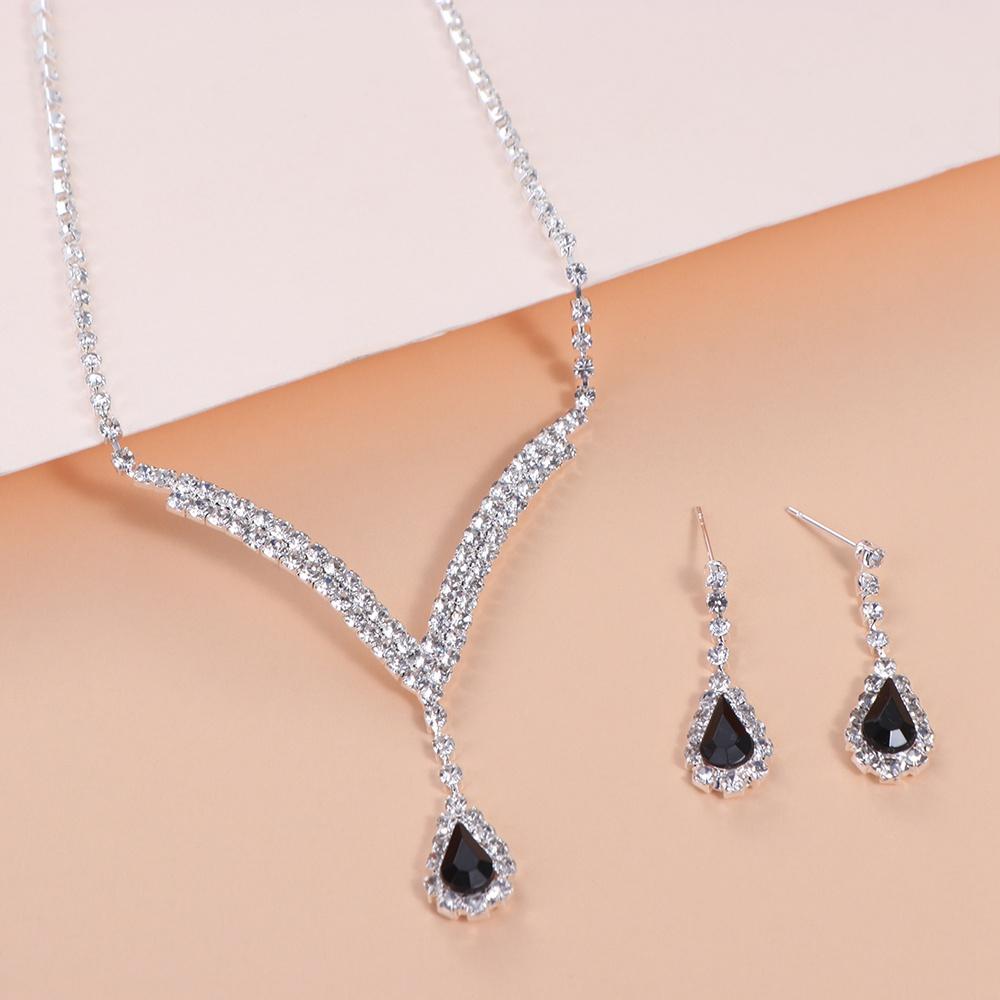 Изысканные женские серьги-капли в корейском стиле, серьги с кристаллами, свадебный комплект украшений