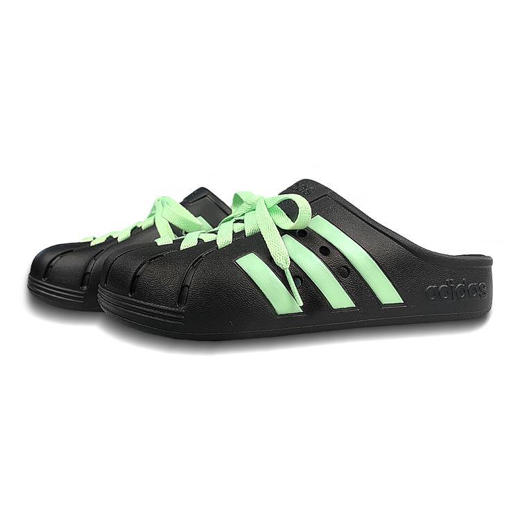 adidas Адидас Нескользящие Закрытые Тапочки Унисекс Черно-Зеленые GZ5886(Команда47-)