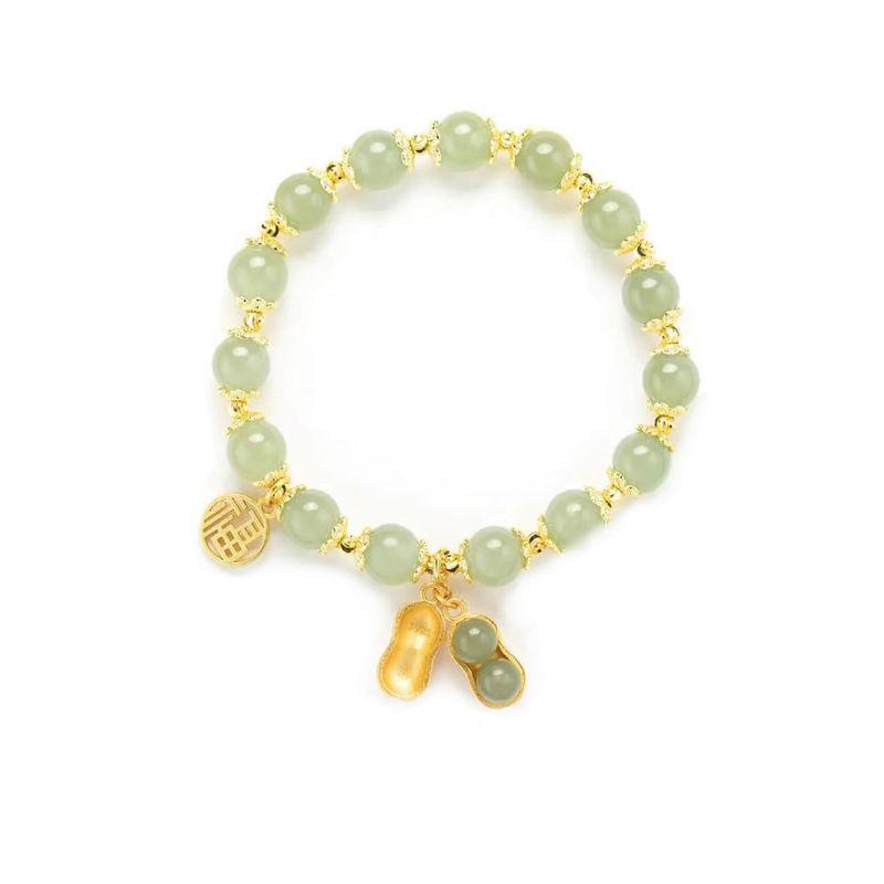 Браслет с арахисом, женская имитация нефритового темперамента Хэтянь, браслет из бисера