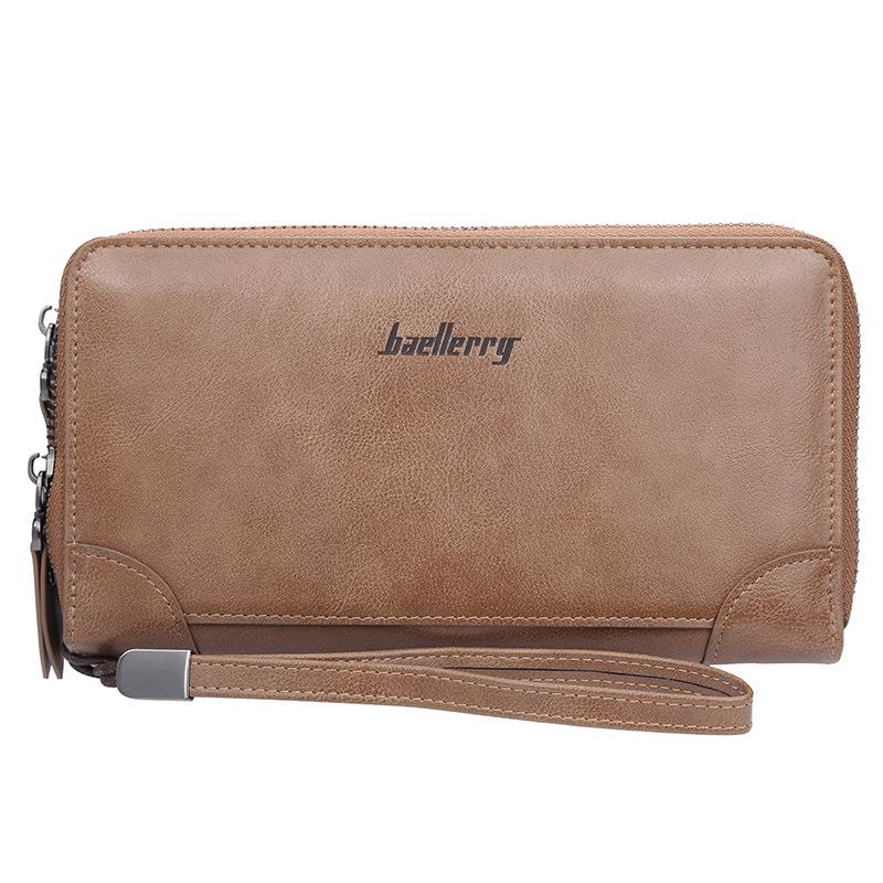 Baellerry Men Fashion Long Wallet Business Design Leather Zip Purse Wallets