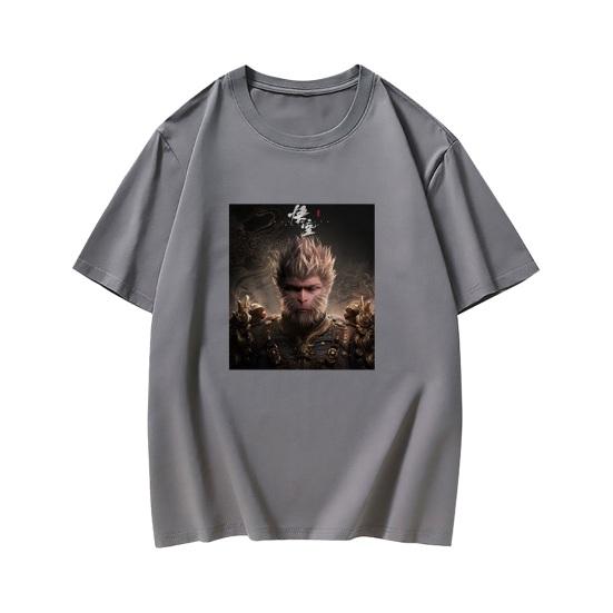 Adults Casual T-Shirt Chinese Black Myth Game Graphic Tee Cotton Blend Round Neck