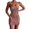 2025 New Suspender Sexy Hip Wrap Sequined Slim Dress Dress