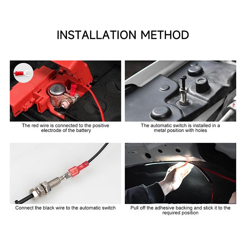 LED Car Under Hood Work Inspection Light Kit Waterproof 12V White LED Strip Lights Bars Car Hood Lights Fits Any Vehicle Dome Lights 6