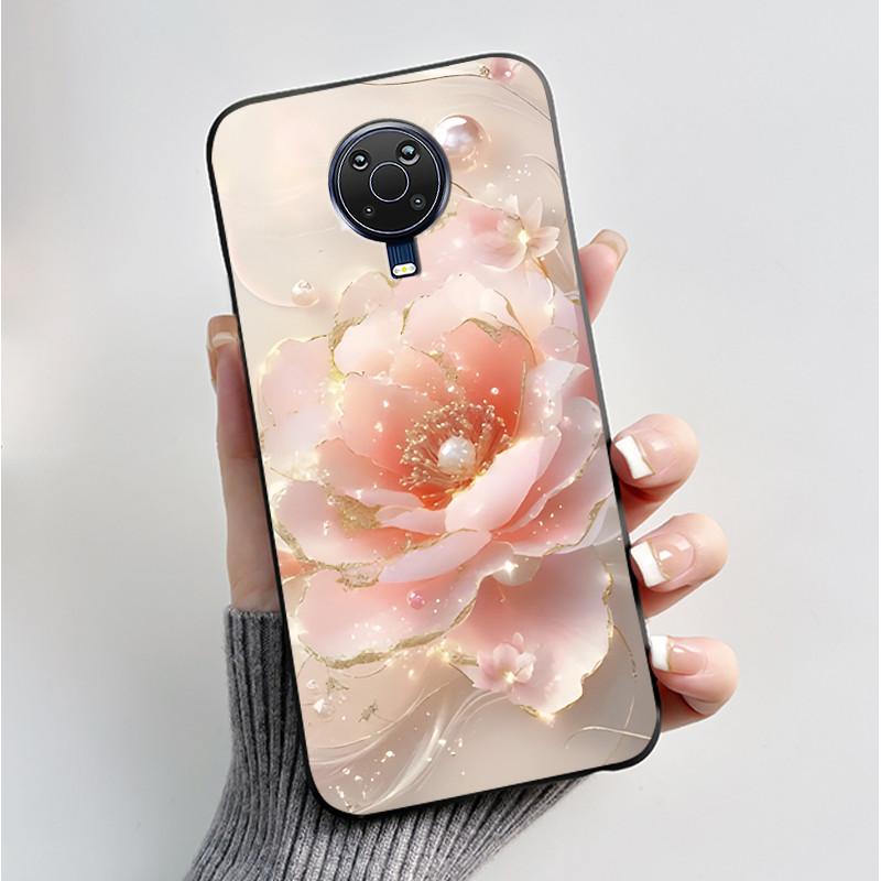 Printed Phone Case For Nokia G10 / Nokia G20 / Nokia 6.3 Fundas Soft Silicone Black Shell Cover Cute Flower Cartoon Casing Coque