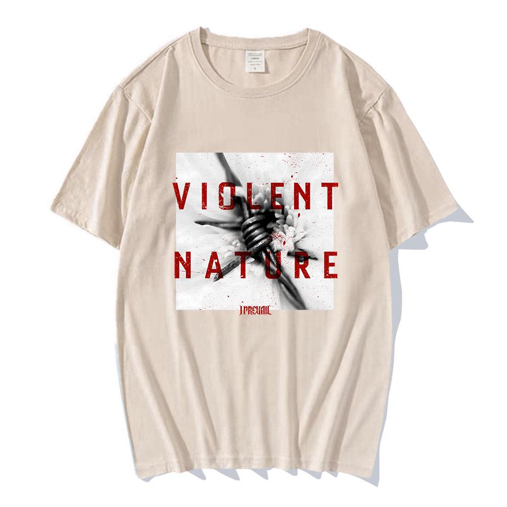 VIOLENT NATURE ALBUM COVER T SHIRT Rock Band I Prevail Punk T-shirt Short Sleeve Cotton Loose Tshirts Graphic Clothing Tees
