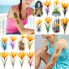 9pcs Temporary Tattoo Flower Tattoos Watercolor Yellow Floral Designs Temporary Tattoo Stickers For Ladies Arms Chest