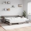 VidaXL Daybed with Trundle and Mattress Taupe 100x200 Cm Fabric 3197452