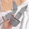 Nordic Stripe Minimalist Style Small Long Scarf for Women Silk Scarf Simple Elegant Ribbon Headband Female Shawl Accessories