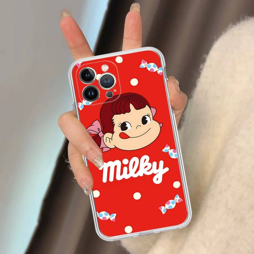 Мультяшная Милая M-milky P-pekochan Прозрачный Чехол Для Телефона Для IPhone 16 15 14 13 12 11 Pro Max Plus Мягкий Чехол