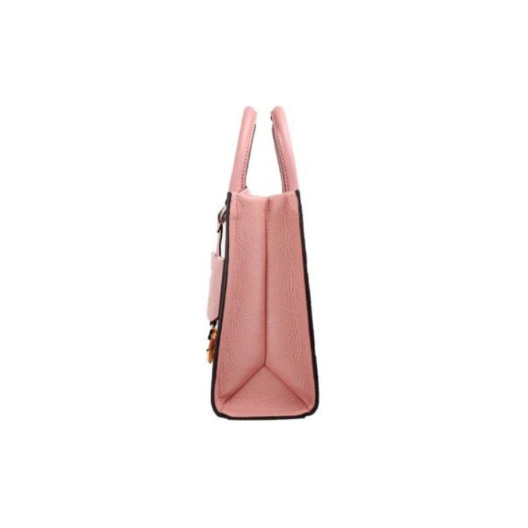 Michael Kors MK Mirella Сумка-тоут из кожи с принтом логотипа на молнии Женская сумка-тоут Розовый 35F3G7ZC5L-664