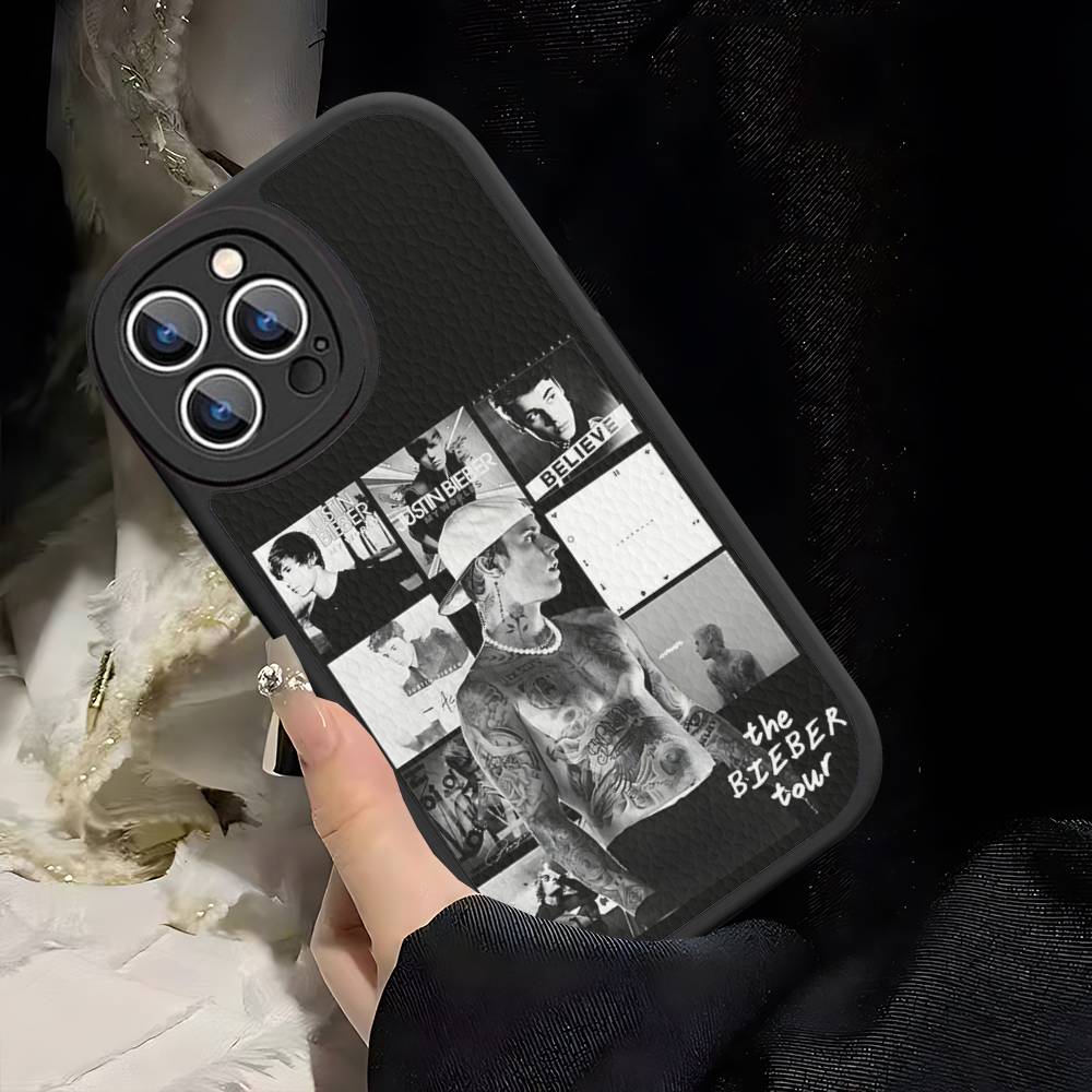 Певец J-Justin B-Bieber Для iPhone 16 16E 15 14 13 12 11 Pro Max Plus Кожаная задняя крышка для телефона