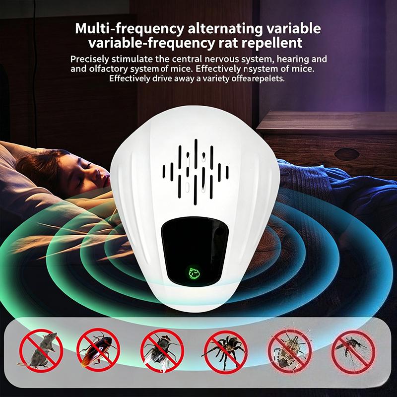 Electronic Ultrasonic Pest Repellent Plug In 3 Modes Indoor Repeller for Rodent Mouse Roach Ant Mosquito Spider Bugs