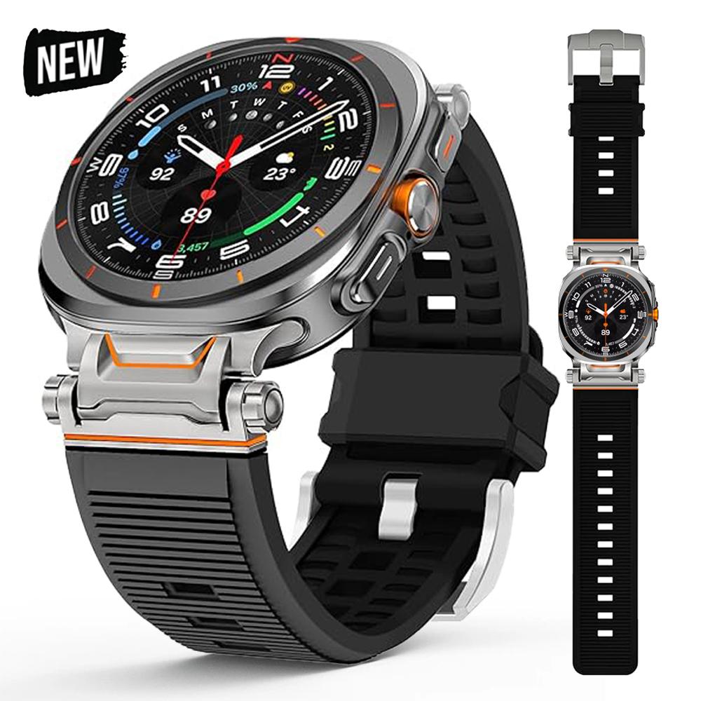 Силиконовый ремешок для Samsung Galaxy Watch Ultra 2025 Спортивный браслет Correa для SAMSUNG GALAXY ULTRA 47 мм Часовой ремешок из нержавеющей стали