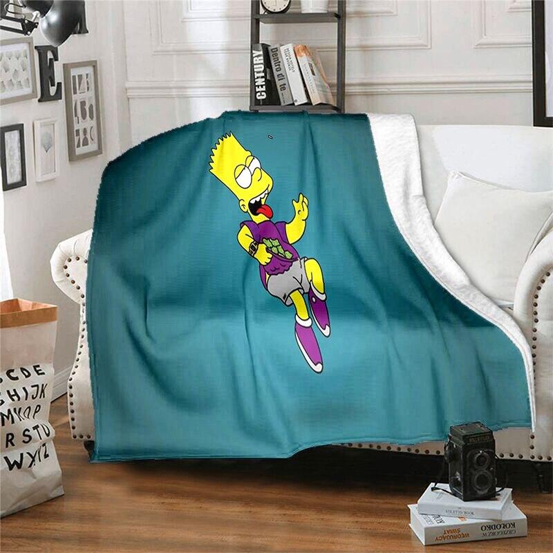 S-Симпсон Мягкий Плюшевый Диван-кровать Покрывало Мультяшное Современное Фланелевое Покрытие Одеяла Печатное Покрывало на Одеяло Подарок Пледы для Пикника