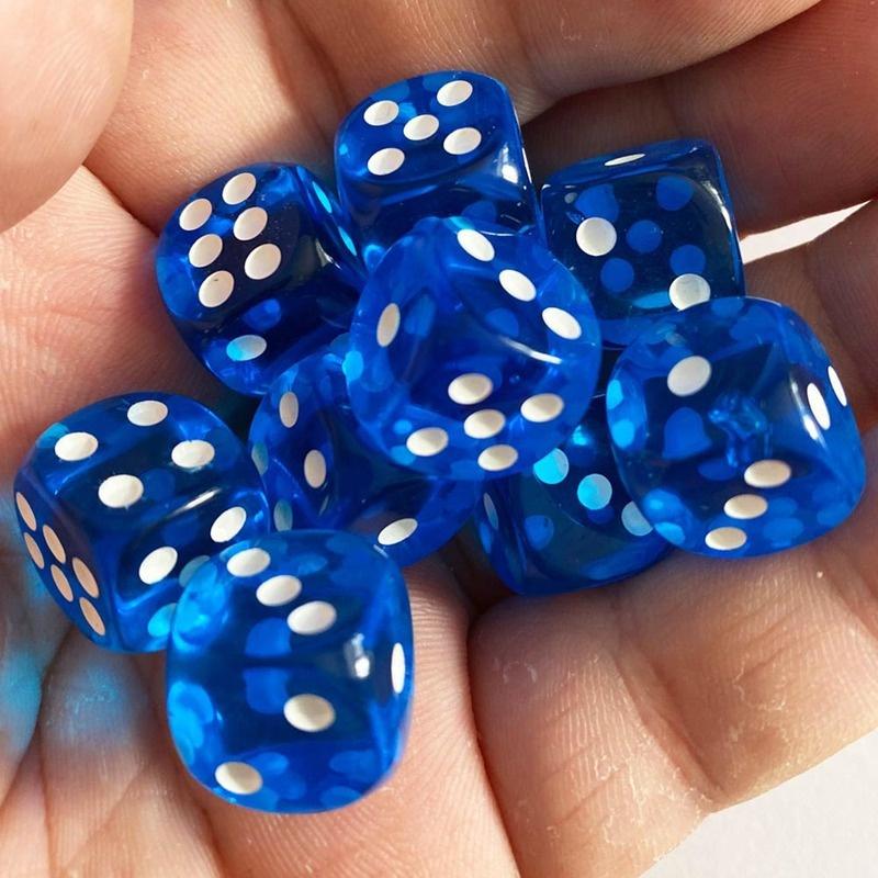 10 шт., высококачественные акриловые цветные игральные кости, 6 сторон, круглые, цифровые игральные кости для семейных игр KTV, бара, клуба, вечеринки