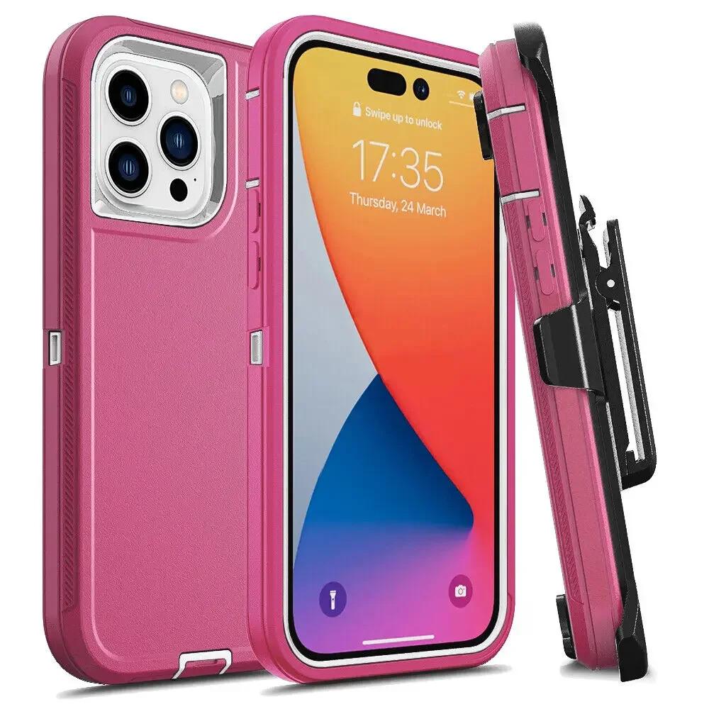Бронированный чехол OTT Phone BOX Военного класса для IPhone 17 16 15 14 Plus 13 12 Pro Max Ударопрочный с держателем-клипсой на ремень