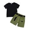 Boy Clothes Infant Outfits Solid Color Short Sleeve Tops + Short Pants Baby Summer 2Pcs Clothing Set