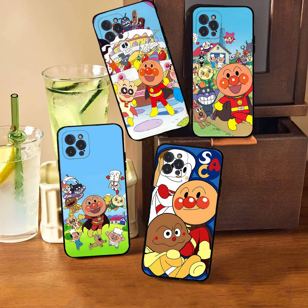 C-Дети A-Анпанман Чехол для телефона Для iPhone 17 16 15 14 13 12 11 Pro Max Plus Черный Чехол