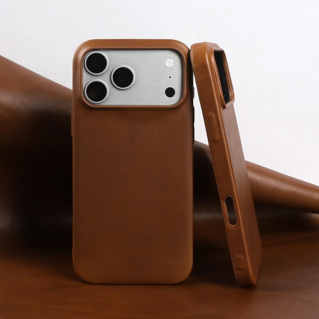 Премиальный задний чехол из натуральной кожи для iPhone 17Pro 16pro Max 15 14 13 12 11 Бизнес Полностью закрывающий Защитный чехол Чехлы для телефона