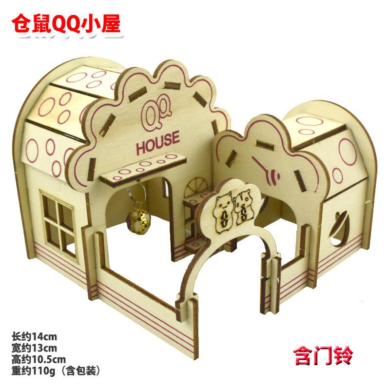 Экологическое деревянное убежище для хомяка, деревянная хижина, двухслойная вилла с мелкими животными, игрушка для скалолазания