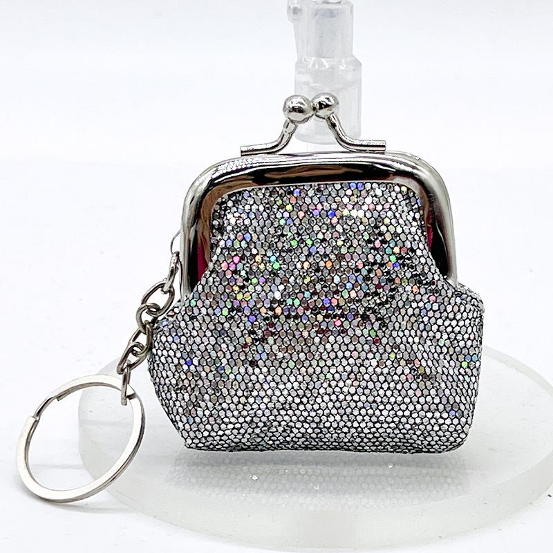 Женская дорожная сумка с брелоком и пайетками: Хранение монет, кабелей, косметики