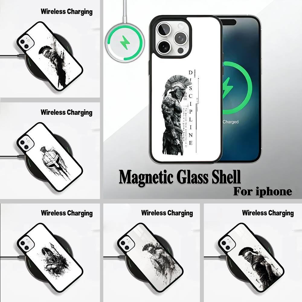 Cool S-Spartan Phone Case For IPhone17 16 15 14 13 12 11 Pro Max 16/15/14Plus Wireless Charger Cover Funda