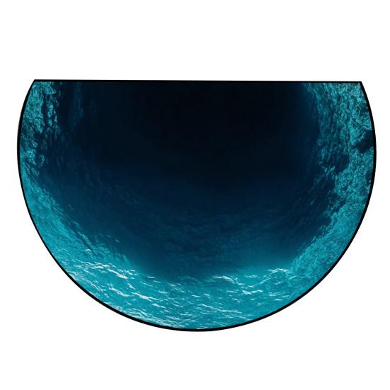 Полукруглый коврик для пола Нескользящий Декоративный 3D-иллюзия Реалистичный ковер-норка Прихожая Гостиная Спальня Устойчивый к выцветанию Коврик для зонирования