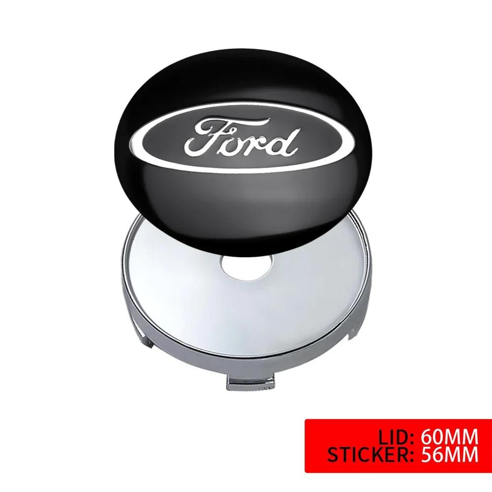 Car Sticker Hot For Ford 4pcs 56/60MM  Wheel Center Caps Hub Car Rims Dust-proof Cover Hubcaps for Ford Focus 2 3 4 MK2 MK3 MK5