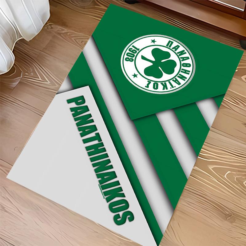 1pc Panathinaikos FC Print Area Rug - Soft,Washable Non-Slip Indoor Mat for Office Chairs,Living Room,Home Office Decorative Rug