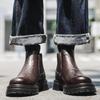 2025 Ботинки Мартин Мужские Средней Высоты на Толстой Подошве Ретро Ручная Захват Универсальные Короткие Ботинки Челси Модные Мужские Ботинки 2114-J