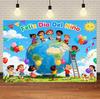 Cartoon Happy Children's Day Theme Background Feliz Día del Niño Child Party Decoration Backdrop Baby Shower Banner Supplies